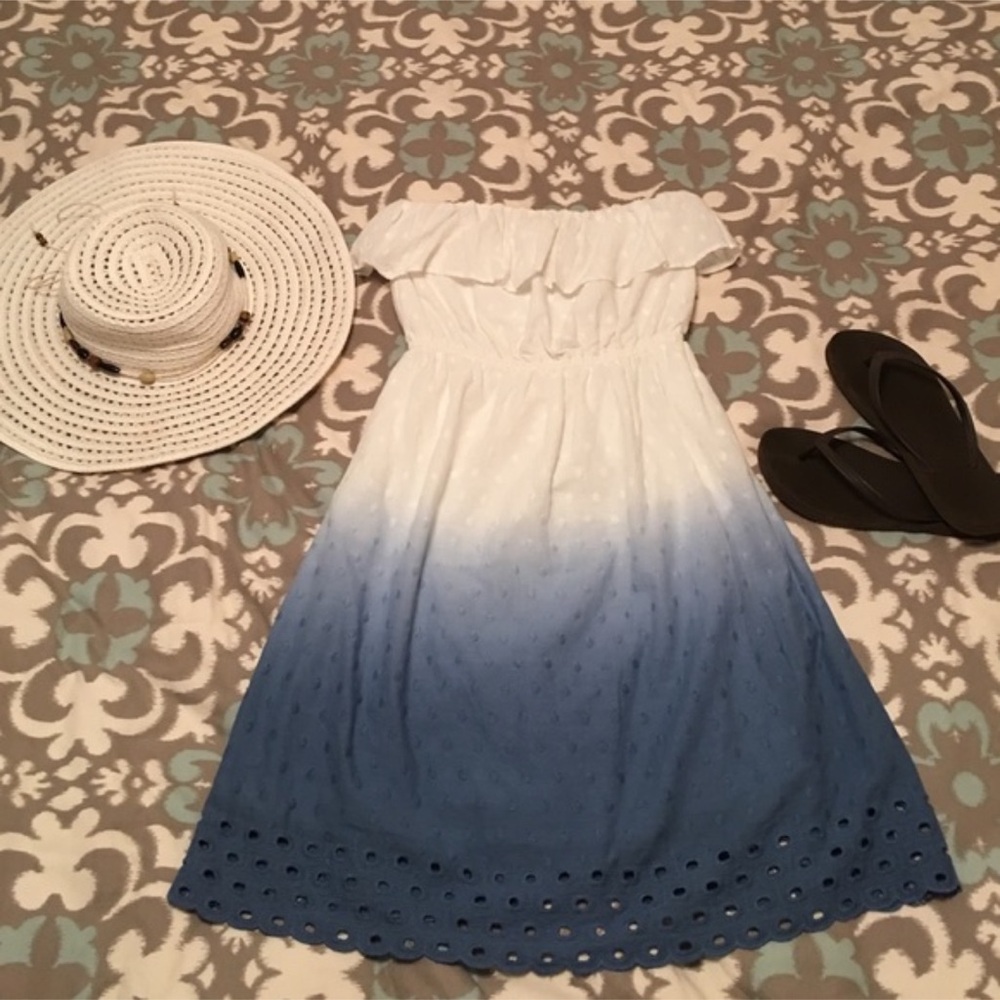 Ombré Tie Dye Strapless Dress